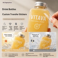 Autocollants personnalisés pour bouteilles de fruits et légumes, étiquettes en cristal, autocollants de transfert pour logo de tasse, autocollants imperméables, résistants à la chaleur, transparents