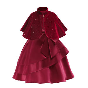 Vestidos <span class=keywords><strong>de</strong></span> Niña para Damas <span class=keywords><strong>de</strong></span> Honor, Vestido <span class=keywords><strong>de</strong></span> Princesa para Banquete <span class=keywords><strong>de</strong></span> Boda, Falda <span class=keywords><strong>de</strong></span> Terciopelo con Chal, Conjunto <span class=keywords><strong>de</strong></span> 2 Piezas - Product Image 3