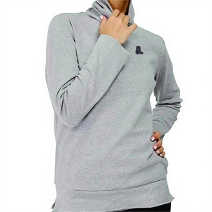 T-shirt décontracté d'été à col roulé pour femme, manches longues, 100 % coton biologique, respirant, écologique, séchage rapide, non tissé - Product Image 1