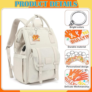 Vente en gros Porte-clés en acrylique imprimé sur mesure 120 pièces Cadeaux Orange Porte-clés en acrylique inspirant avec ruban papillon pour femmes - Product Image 4