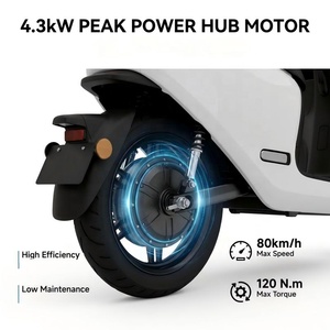 Scooter électrique Enduro pour passagers, 2 roues, pédales, cyclomoteur électrique, moteur à moyeu 4000W, batterie lithium 72V - Product Image 4