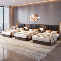 Moderne Hochwertige Maßgefertigte Schlafzimmermöbel Fünf-Sterne-Hotel-Bett King-Size Vollgrößen MDF-Platte Elegant für Apartments Heim-Schlafzimmer