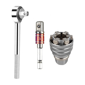 Jeu de douilles universelles multifonctionnelles réglables 3/8" avec rallonge et clé à cliquet hexagonale, 3 pièces, 10-19 mm - Product Image 1