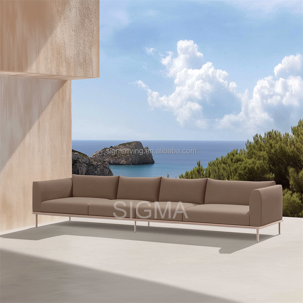 Newest Design Outdoor Furniture Teak Wood Patio Sofa Hotel Lounge Villa Garden Wooden Sofa Sets