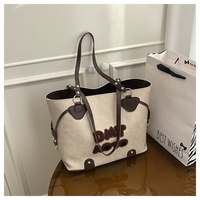 SAIDING 2026 Nuevo Bolso de Hombro Vintage con Letras para Otoño, Bolso de Mano de Alta Gama para Mujer, con Cierre, Capacidad Media/Grande, PU