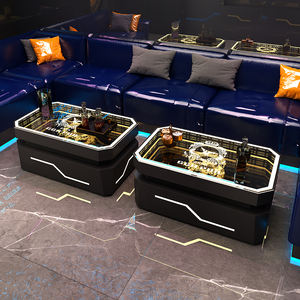 Yüksek kalite moda ticari Bar kokteyl gece kulübü sürdürülebilir temperli cam paslanmaz çelik ayna özelleştirmek Led masa - Product Image 3