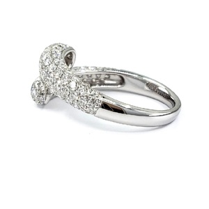 Bague de mariage fine en or blanc 18 carats haut de gamme avec diamants taille brillant pour femme, idéale pour les soirées - Product Image 2