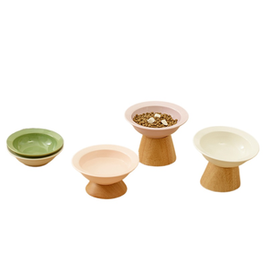 Ciotola in ceramica per animali domestici Anti-ribaltamento bocca sopraelevata con modello quadrato portatile cibo per cani gatto acqua ciotola per animali domestici trasportini - Product Image 1