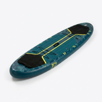 Planche de SUP gonflable vert foncé avec bordure jaune, kit complet portable avec sac à dos OEM