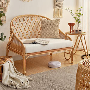 Conjunto de Sofá Moderno de <span class=keywords><strong>Rattan</strong></span> Natural Real para Sala de Estar Pousada Pequeno Multifuncional Cama Variável Quarto Infantil Cama de Solteiro em <span class=keywords><strong>Rattan</strong></span> - Product Image 2