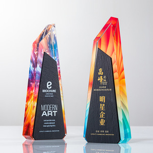 Crystal Glass Trophy Laser Engraved Digital Printing White Crystal Awards Business <b>Gifts</b> Durable - Product Image 1