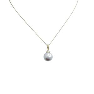 Collier pendentif en perles d'eau douce style cils 12-13 mm, presque parfait, argent pur avec chaîne superposée simple et atmosphérique - Product Image 5