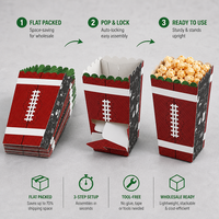 Boîtes à popcorn miniatures pour équipes de football, en carton alimentaire, emballage alimentaire personnalisé avec logo d'équipe pour fête d'anniversaire, soirée cinéma