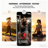 Poudre pré-entraînement OEM de haute qualité, marque privée, 175 mg de caféine naturelle, créatine monohydrate pour la croissance musculaire des hommes et des femmes