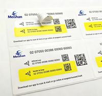 Autocollant de code OR Meishan, étiquettes personnalisées en PVC autocollantes durables pour le marquage du numéro de série de chaque article, résistantes à la lumière du soleil