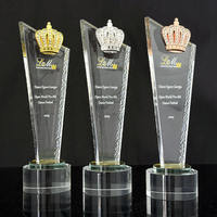 Trophée Couronne en Cristal de Haute Qualité, Cadeau Souvenir, Trophée Couronne en Cristal, Récompenses