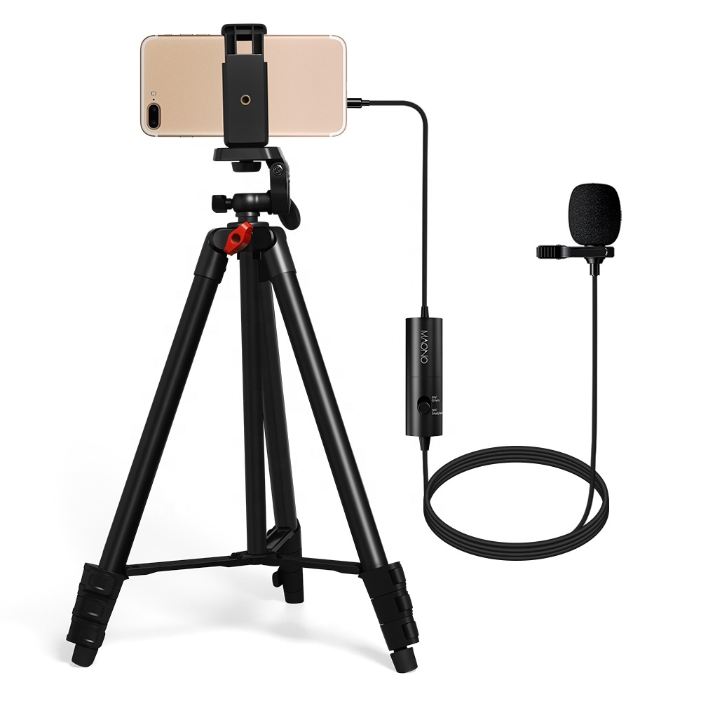 MAONO micro Cravate Clip-on Condenseur Micro cravate kit avec le Support De Trépied Pour Appareil Photo Ordinateur ou Téléphone
