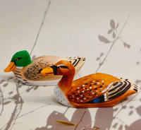 Ensemble de jouets d'animaux en bois sculpté, canard, jouet éducatif préscolaire pour enfants
