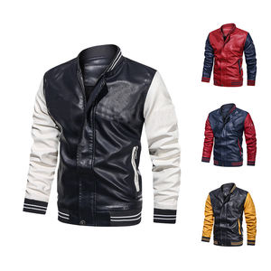 แจ็กเก็ตหนังลำลองสำหรับผู้ชายมีปกเบสบอลแฟชั่นฤดูใบไม้ร่วงฤดูหนาว - Product Image 1