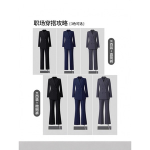 Women's Black Suit Set 2025 Spring Autumn Professional Office Wear For Work Interviews Anti-Wrinkle Worsted Fabric Full Sleeve - Product Image 5