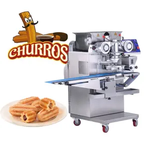 Churros automatici commerciali che fanno macchine per biscotti incrostanti macchina per Churros imbottita per piccole imprese