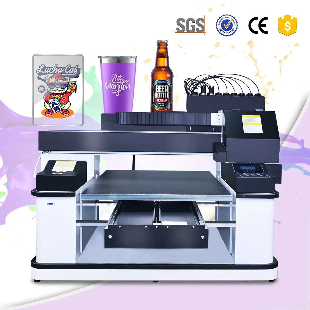 A1 6090 Large Format Digital Inkjet UV Printer Card Mobile Phone Case 3D Printer Rotary Bottles Mobile Phone Case Printing