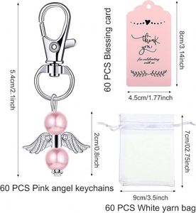 Pendants <b>Key</b> Charms Organza Gift Bags Thank You <b>Tags</b> Guest Return for Christmas Baptism Baby Shower Favors Wedding Birthday - Product Image 3