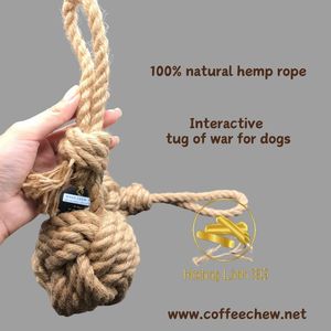 Jouet pour chien en chanvre naturel écologique, balle à mâcher interactive avec poignée en corde, fabriqué au Vietnam, meilleur jouet de sécurité pour chien par Hoang Linh SG Kimy - Product Image 4