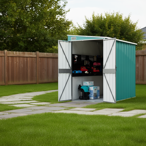 Abri de jardin mural en acier galvanisé vert 46,5x76,4x70,1 pouces pour usage extérieur - Product Image 2