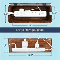 Boîte de gestion de câbles de grande taille - Boîte organisatrice de câbles et boîte pour multiprises pour la gestion des cordons - Cache les câbles de bureau et les câbles au sol