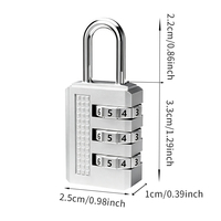 Mini cadenas à combinaison à 3 chiffres, serrure de sécurité à code pour casier de gym, valise, armoire, tiroir, utilisation intérieure et extérieure