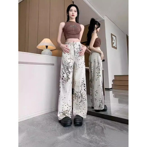 กางเกงยีนส์ขากว้างพิมพ์ลายเสือดาวแนวสตรีทเอวสูงแฟชั่นลำลองเอวสูงสำหรับผู้หญิง2025ฤดูใบไม้ร่วง - Product Image 4