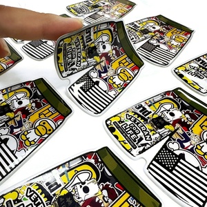 Sang Trọng Cá nhân hoá tùy chỉnh UV không thấm nước Logo Epoxy nhựa dán vinyl hình vòng 3D mái vòm nhãn màu đen vòm nhựa dán - Product Image 5