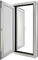 Fenêtre de maison blanche en verre renforcé de 5 mm à isolation phonique Fenêtre à battant en aluminium avec maille de fil amovible et clé