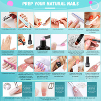 ORCHID FOX Kit d'extension d'ongles professionnel 6 couleurs, Gel de construction dur hybride UV LED Soak Off, Gel Acrylique pour Nail Art