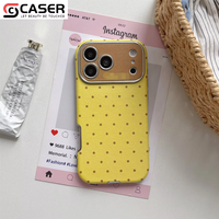 Coque de téléphone haut de gamme en PU imperméable au toucher doux, motif à pois, style mignon avec grande fenêtre, pour iPhone 18 Pro/18 Pro Max/17/16/15/14