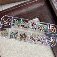 Lot de 12 grilles de strass transparents mixtes pour nail art, décoration d'ongles DIY