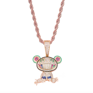 diamantes takashi murakami Sr. DOB perezoso Folovora de personaje de dibujos animados lindo colgante collar - Product Image 5