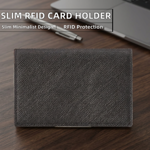 WRIZA Genuine Leather <b>Card</b> Holder Slim Front Pocket <b>Wallet</b> <b>for</b> <b>Credit</b> ID Business <b>Cards</b> Minimalist RFID Blocking Leather - Product Image 2