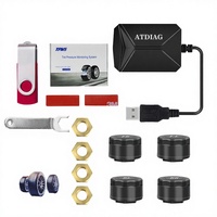 Système d'alarme de surveillance de la pression des pneus Android USB TPMS externe 4 capteurs avec écran LCD haute qualité pour échange libre des pneus
