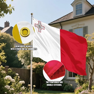 Bandeiras Nacionais Personalizadas por Atacado 90x150cm Bandeira de Malta Cruz de São Jorge Branca e Vermelha Bicolor Bandeira Personalizada em Poliéster 100D para Eventos - Product Image 5