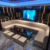 Ensemble de canapés en cuir capitonnés contemporains, canapé lounge sur mesure pour KTV, club, bar