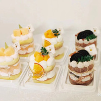 Vente en gros Boîte d'emballage pour gâteau dessert de 2 pouces Boîtes en plastique jetables transparentes pour gâteau en mousse feuilletée à mille couches