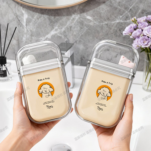 Travel Toothbrush Cup Set Portable ABS Toothpaste Holder With Lid For Adults Travel Oral Care Storage Box - Product Image 2