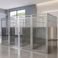 Cage de Luxe Personnalisée pour Chiens en Acier Inoxydable, Enclos d'Élevage Canin pour Hôpitaux Vétérinaires et Centres de Nounou, Clôture pour Chiens