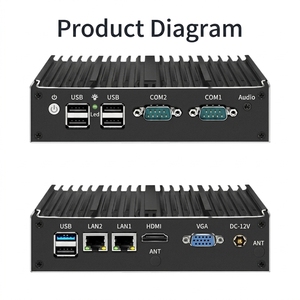 Mini <span class=keywords><strong>PC</strong></span> sans ventilateur Intel N2840/J1900, DDR3L 4/8 Go de RAM, SSD MSATA, double Gigabit LAN, COM, VGA, HDMI, 6x USB, PCB 8 couches, ordinateur industriel - Product Image 3