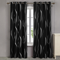 Rideaux occultants de luxe en tissu rouge avec estampes argentées pour chambre et salon, style américain, vente en gros