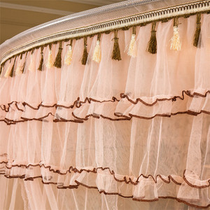 Red antimosquitos de pie de aleación de aluminio plegado carril guía telescópico coral Rosa europeo - Product Image 2