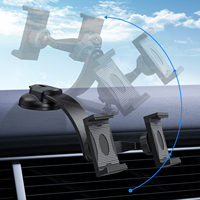 Support pour tablette de tableau de bord de voiture 360 ventouse rotative avec grande pince Support pour téléphone de tableau de bord pour iPad Pro 12.9/9.7/11/10.5