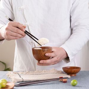 Regalos Empresariales, 5 Pares de Palillos de Madera Natural Reutilizables y Ecológicos Estilo Japandi, Vajilla para Sushi y Fideos - Product Image 5